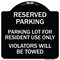 Signmission Reserved Parking Reserved Parking Lot for Resident Use Only Violators Will Be Towed, BW-1818-23040 A-DES-BW-1818-23040 - alternate 1